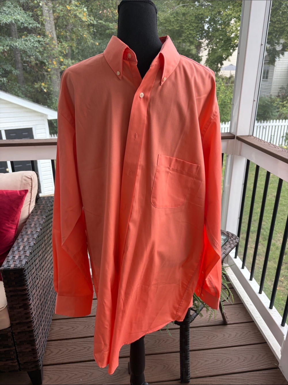 Izod Men's Button-Down Shirt in Coral